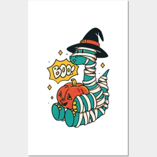 Dinosaur mummy halloween Posters and Art